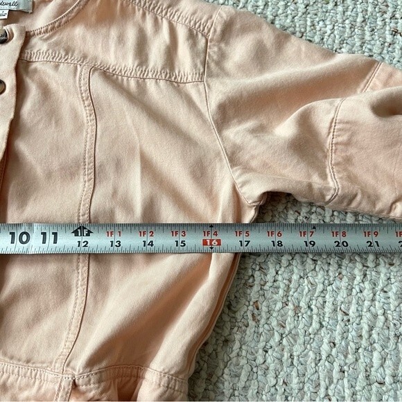 Madewell Top-Stitched Coverall Jumpsuit in Bashful Blush Pink - Picture 11 of 13